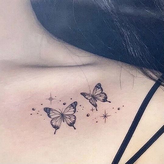 Tattoo farfalle e stelle - Foto: Pinterest.it