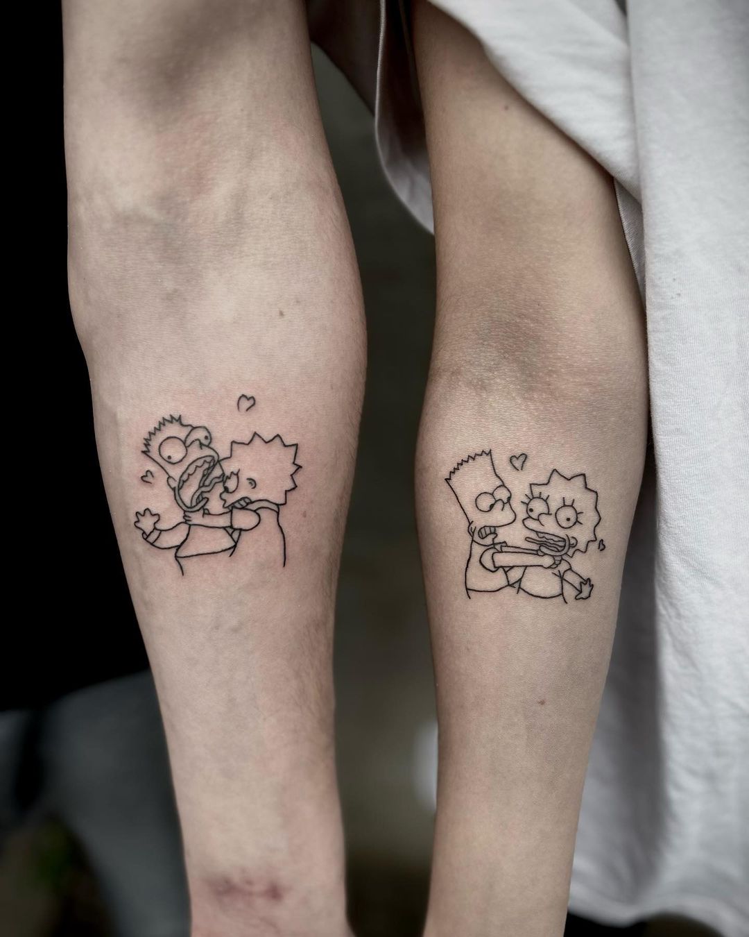 Fratelli tatuaggio Lisa e Bart Simpson