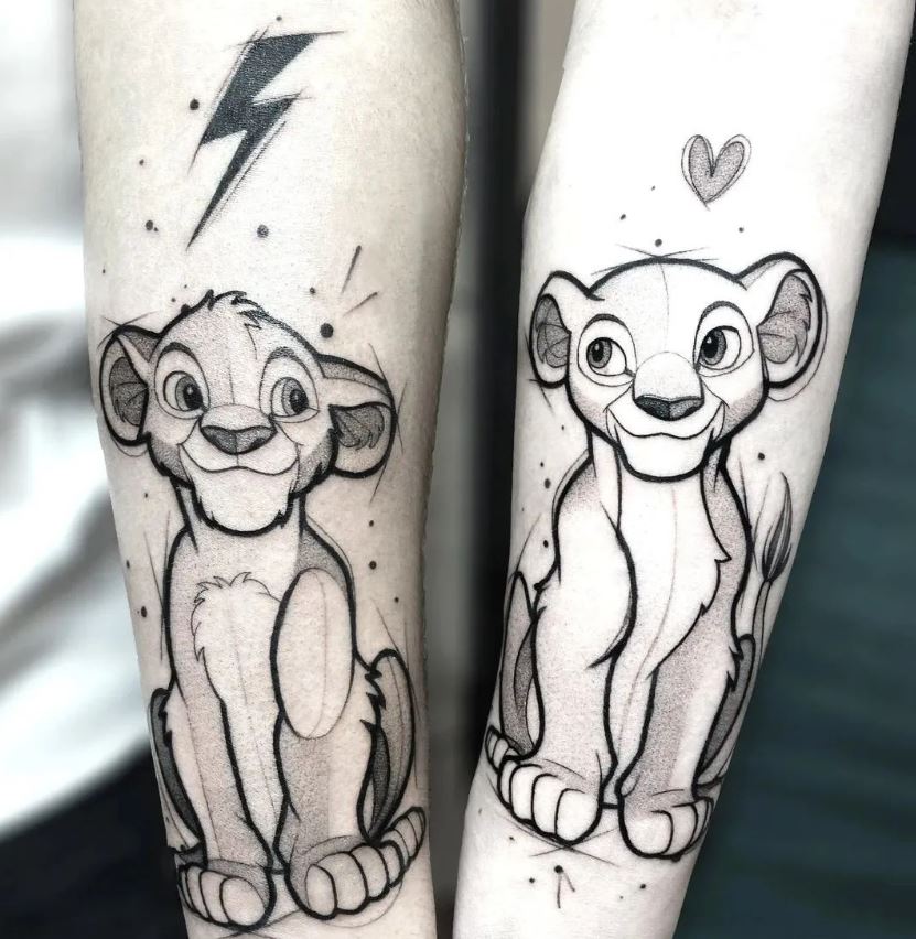 Simba tatuaggio coppia